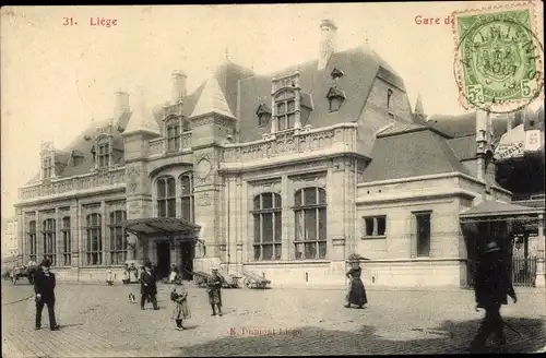 Ak Liège Lüttich Wallonien, La Gare