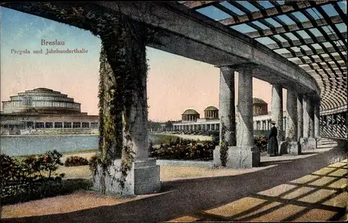 Ak Szczytniki Scheitnig Breslau Wrocław in Schlesien, Hauptschankwirtschaft an der Jahrhunderthalle