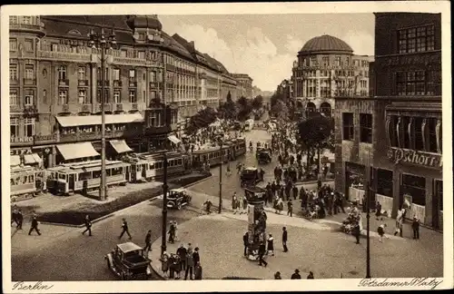 Ak Berlin Tiergarten, Potsdamer Platz, Straßenbahn