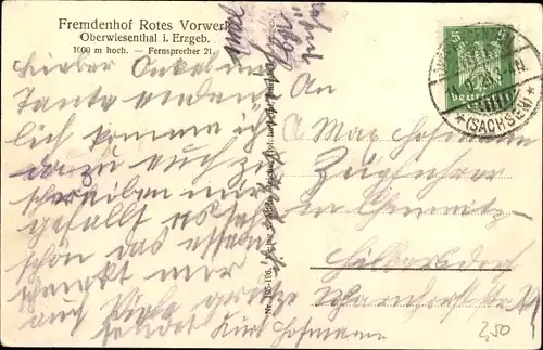 Ak Oberwiesenthal im Erzgebirge, Fichtelberg, Rotes Vorwerk, Winter