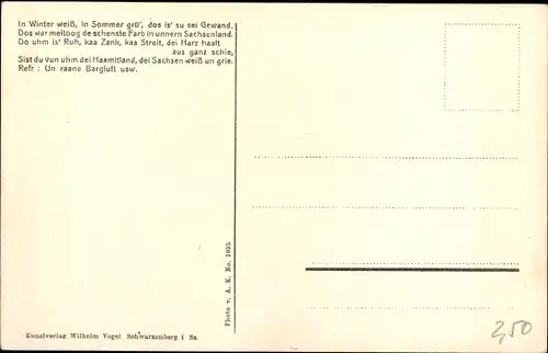 Ak Oberwiesenthal im Erzgebirge, Neues Fichtelberghaus, Winter, Lied Willkumme offen Fichtelbarg