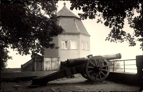 Ak Königstein an der Elbe Sächsische Schweiz, Festung Königstein, Friedrichsburg, Kanone