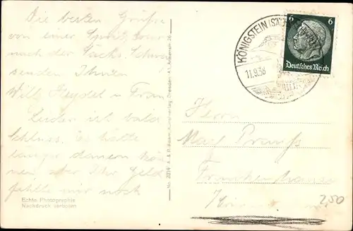 Ak Königstein an der Elbe Sächsische Schweiz, Pfaffenstein, Dampfer, Kirche