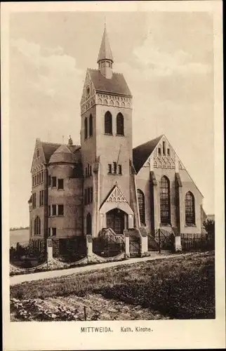 Ak Mittweida in Sachsen, kath. Kirche