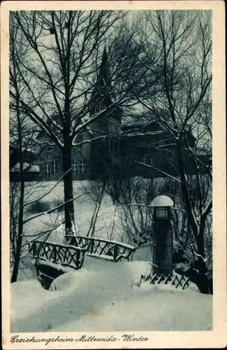 Ak Mittweida in Sachsen, Erziehungsheim, Winter