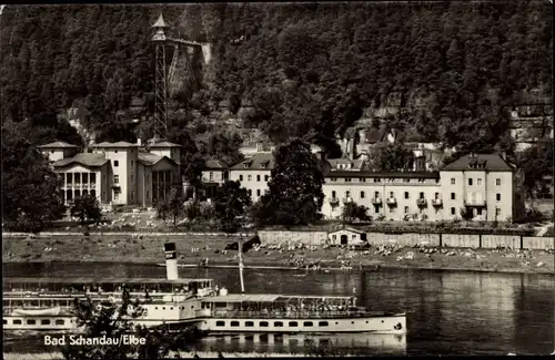 Ak Bad Schandau an der Elbe, FDGB-Heim Völkerfreundschaft, Schiff