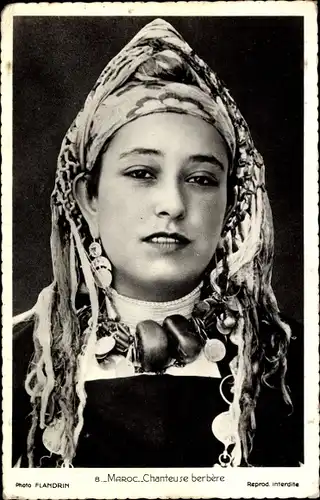 Ak Marokko, Maghreb, Chanteuse berbere