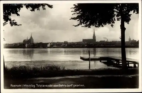 Ak Hansestadt Rostock, Totalansicht von Gehlsdorf gesehen