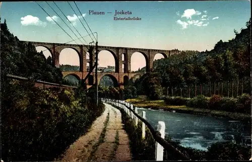 Ak Jocketa Pöhl im Vogtland, Elstertalbrücke