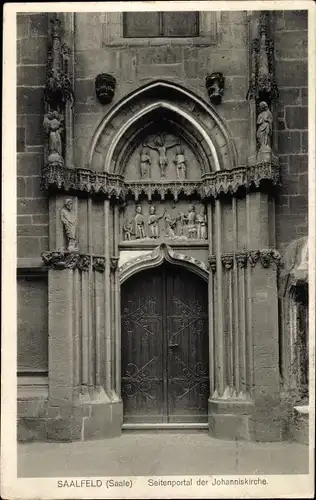 Ak Saalfeld an der Saale Thüringen, Seitenportal der Johanniskirche