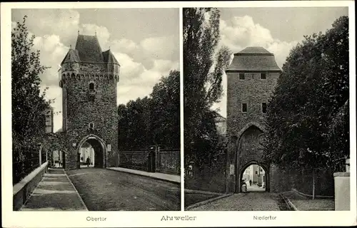 Ak Ahrweiler in Rheinland Pfalz, Obertor, Niedertor
