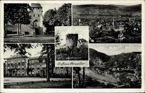 Ak Ahrweiler in Rheinland Pfalz, Niedertor, Totale, Walporzheim, Kanonenturm