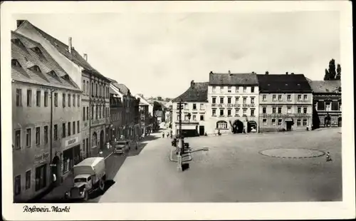 Ak Roßwein in Sachsen, Markt