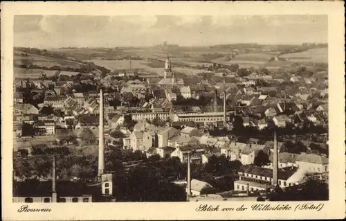 Ak Roßwein in Sachsen, Blick von der Wettinshöhe, Gesamtansicht