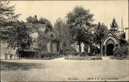 Ak Remagen am Rhein, Partie a. d. Apollinariskirche