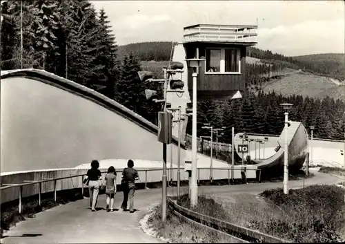 Ak Oberhof im Thüringer Wald, Rennschlittenbahn