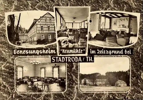 Ak Stadtroda in Thüringen, Zeitzgrund, Neumühle, Genesungsheim, Fachwerkhaus, Innenräume
