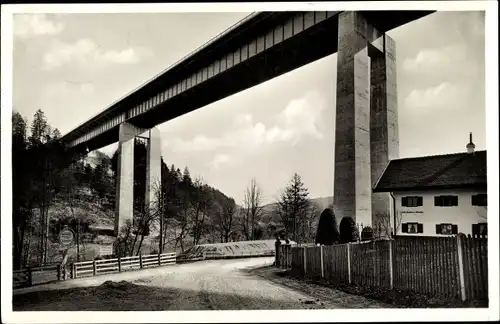 Ak Weyarn Oberbayern, Mangfallbrücke der Reichsautobahn München Landesgrenze