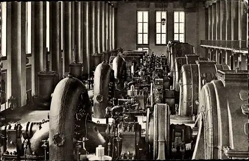 Ak Walchensee Kochel am See, Walchenseewerk, Maschinenhalle, Turbinen