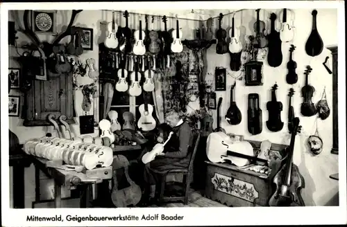 Ak Mittenwald, Geigenbauerwerkstätte Adolf Baader