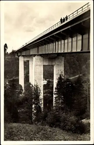 Ak Weyarn Oberbayern, Mangfallbrücke der Reichsautobahn München Landesgrenze