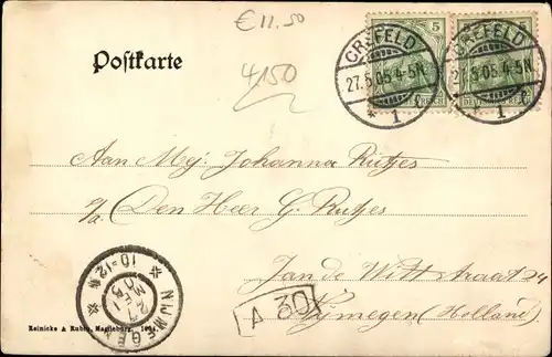 Ak Krefeld am Niederrhein, Partie am Bismarckdenkmal