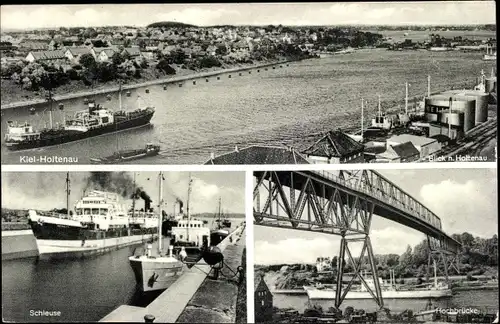 Ak Holtenau Kiel in Schleswig Holstein, Schleuse, Hochbrücke