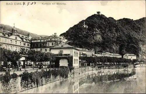 Ak Bad Ems an der Lahn, Kurhaus mit Bäderley
