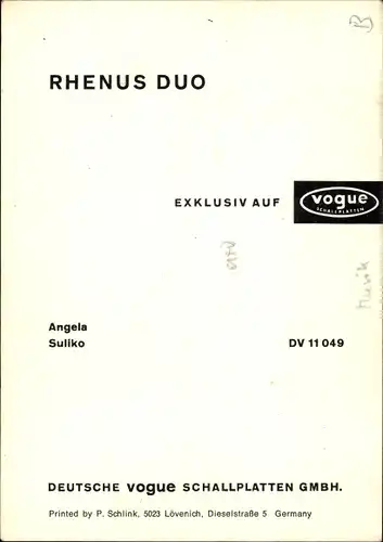 Ak Musikgruppe Rhenus Duo, Portrait in Blauen Hemden