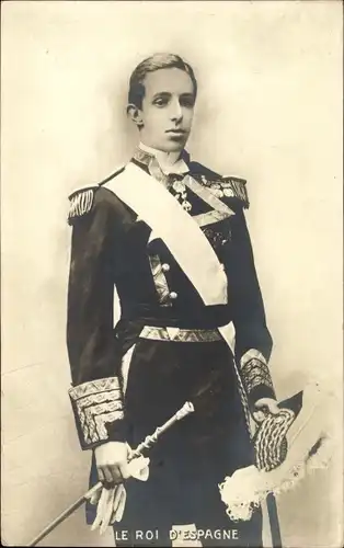 Ak König Alfons XIII. von Spanien, El Rey Alfonso XIII., Uniform