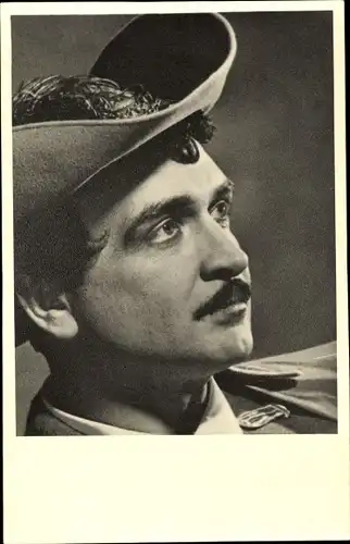 Ak Schauspieler Albin Skoda, Portrait mit Hut