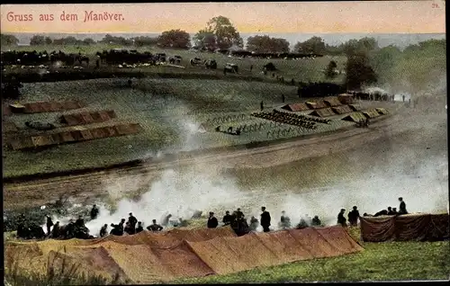 Ak Gruß aus dem Manöver, deutsches Heer, Zelte