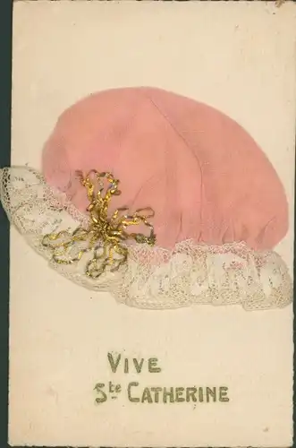 Stoff Ak Vive Sainte Catherine, Stoff-Mütze