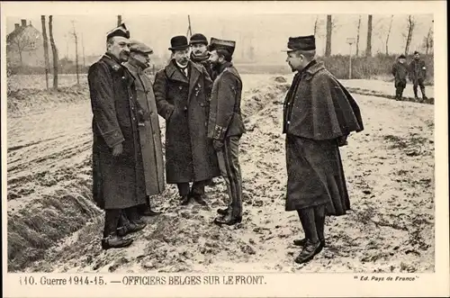 Ak Armee Belge, Officiers Belges sur le Front, I WK