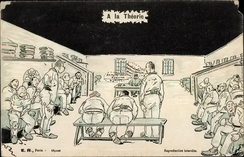 Ak A la Theorie, französische Soldaten, Halte La