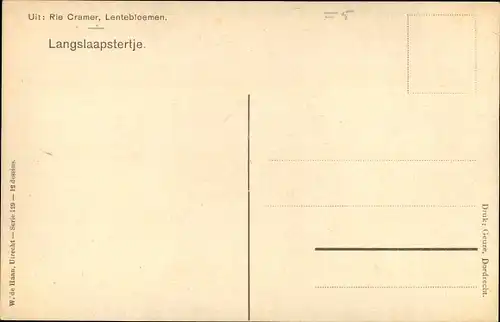 Künstler Ak Cramer, Rie, Lentebloemen, Langslaapstertje