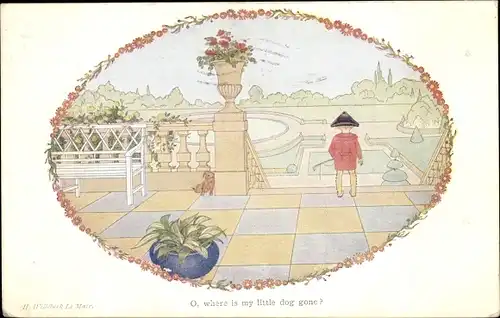Künstler Ak Willebeek Le Mair, H., Where is my little dog gone, Our old nursery rhymes
