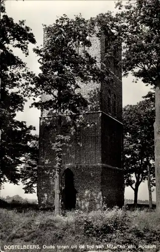 Ak Oostelbeers Nordbrabant Niederlande, Oude toren uit de tijd van Maarten van Rossum