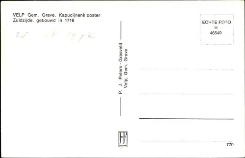 Ak Velp bij Grave Nordbrabant Niederlande, Kapucijnenklooster