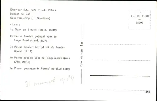 Ak Best Nordbrabant Niederlande, R. K. Kerk v. St. Petrus