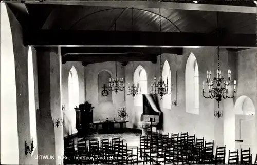 Ak Uitwijk Nordbrabant Niederlande, Interieur Ned. Herw. Kerk