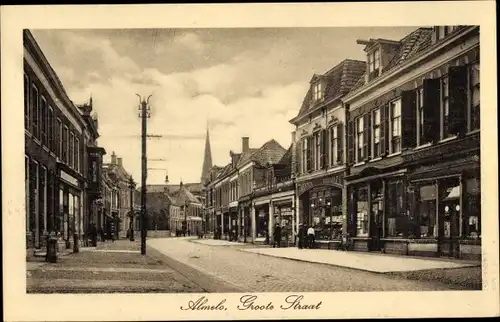 Ak Almelo Overijssel Niederlande, Groote Straat, Geschäfte