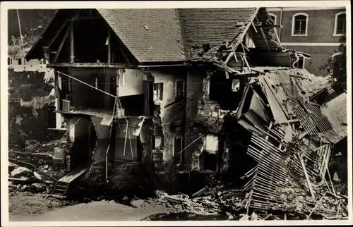 Ak Bad Gottleuba in Sachsen, Folgen der Hochwasserkatastrophe 1927, Bärmühle