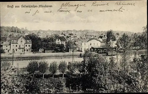 Ak Hünshoven Geilenkirchen in Nordrhein Westfalen, Bahnhof, Gleisseite, Gesamtansicht