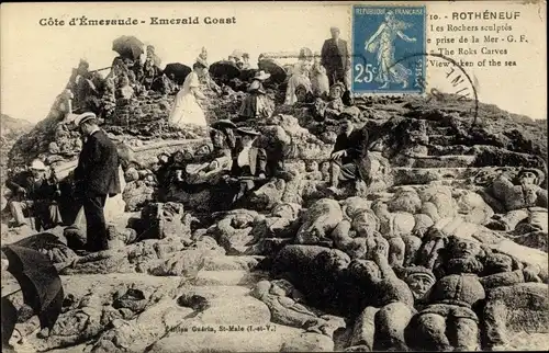 Ak Rothéneuf Ille-et-Vilaine, Les Rochers sculptes