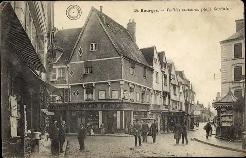 Ak Bourges Cher, Vieilles maisons, place Gordaine