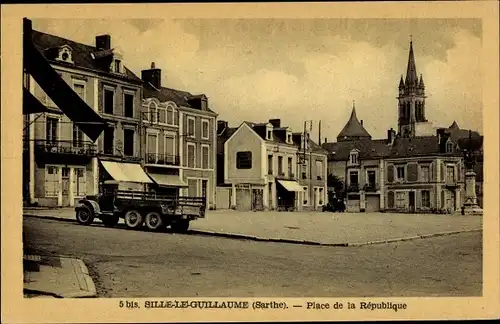 Ak Sillé le Guillaume Sarthe, Place de la Republique