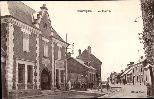 Ak Beuvraignes Somme, La Mairie