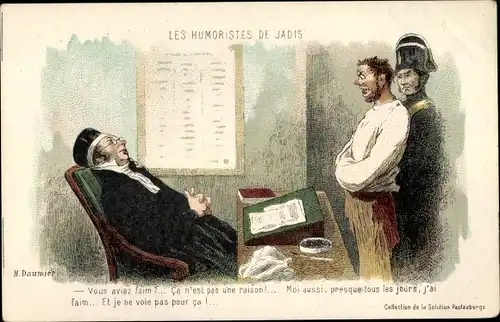 Künstler Ak Daumier, Les Humoristes de Jadis, Verbrecher, Richter