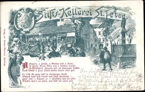 Litho Salzburg in Österreich, Stifts-Kellerei St. Peter